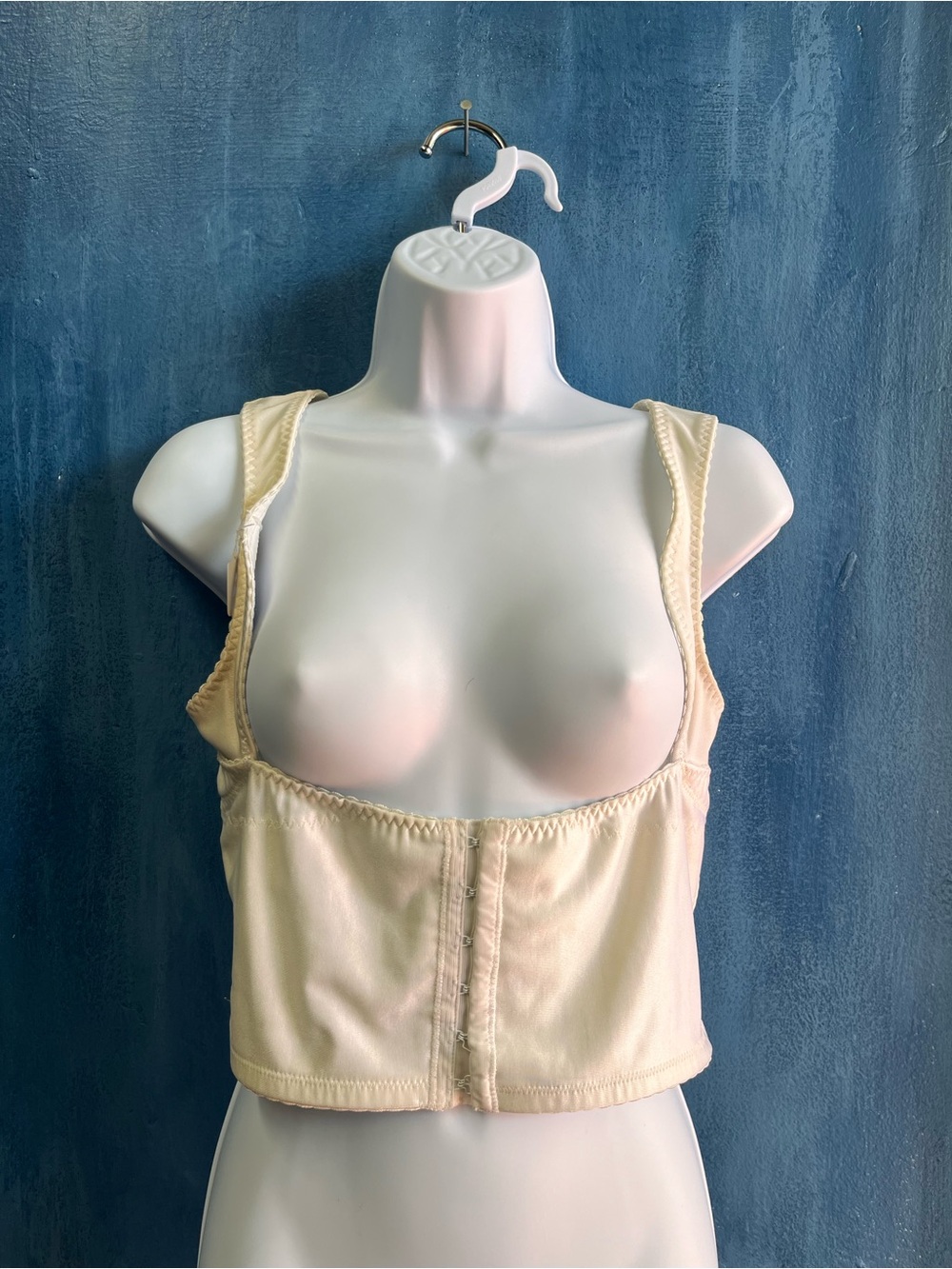 🌷Cream Longline Front Hook Bralette - Supportive Crop Top